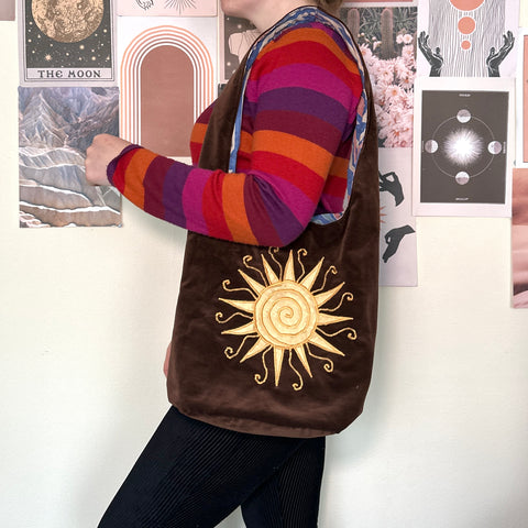 Sun and moon shoulder bag