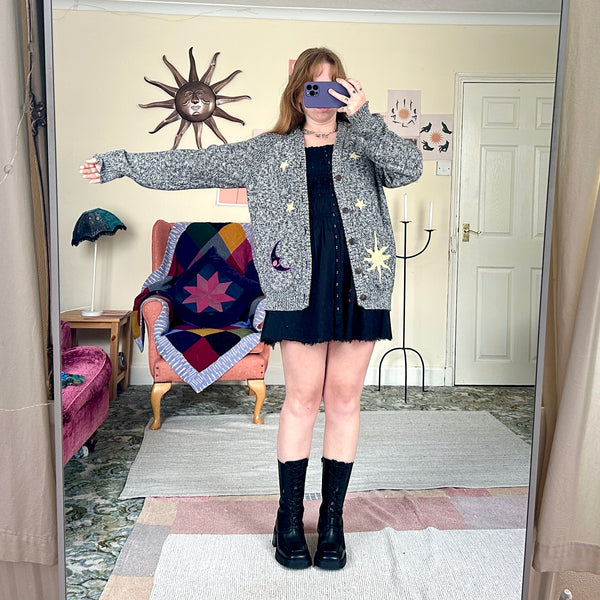 Sun and moon cardigan (L)