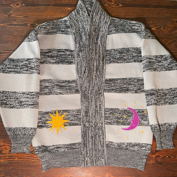 Sun and moon knit cardigan (XL)