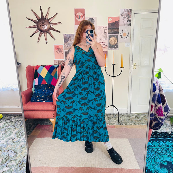 Teal maxi dress (M)