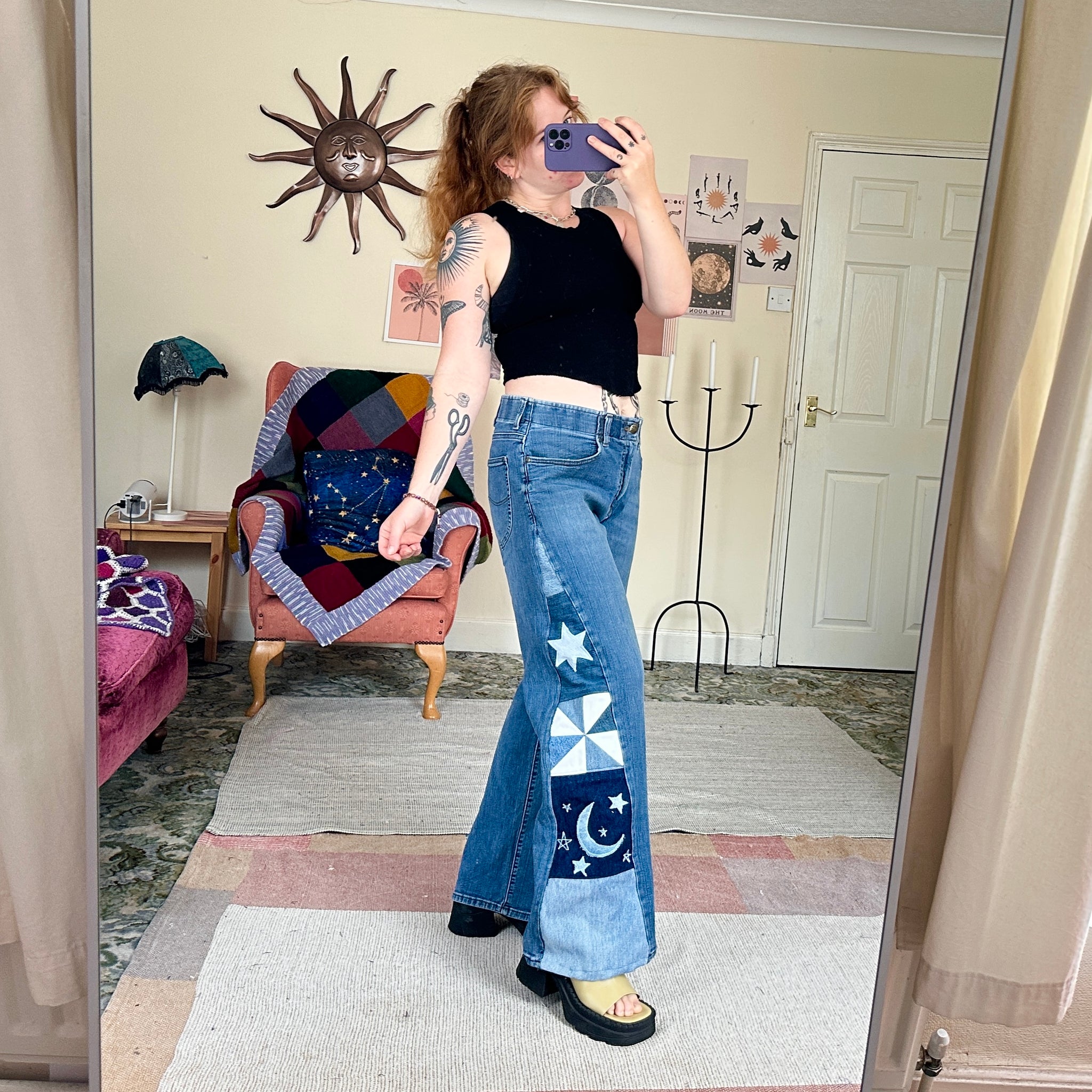 Moon patchwork jeans (W34)