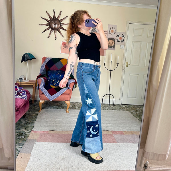 Moon patchwork jeans (W34)