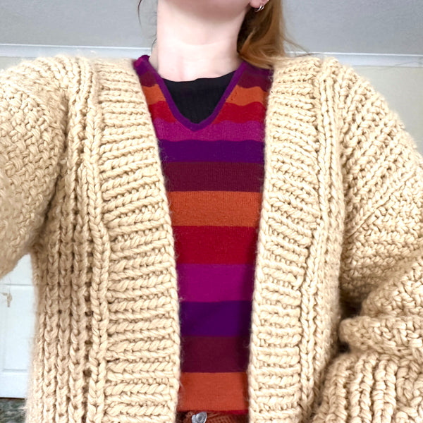 Chunky knit cardigan (L)