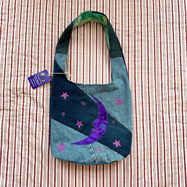 Beetle and moon shoulder bag