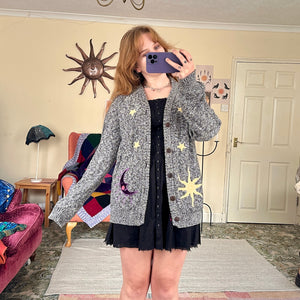 Sun and moon cardigan (L)