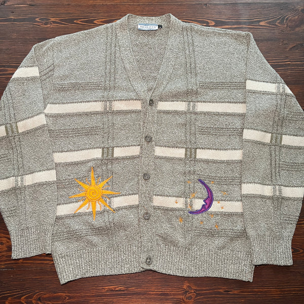 Sun and moon knit cardigan (L)