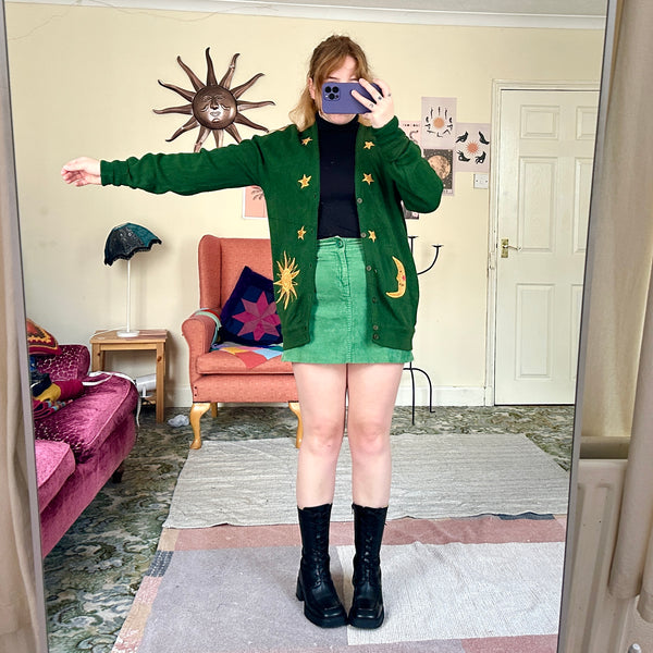 Sun and moon cardigan (M)