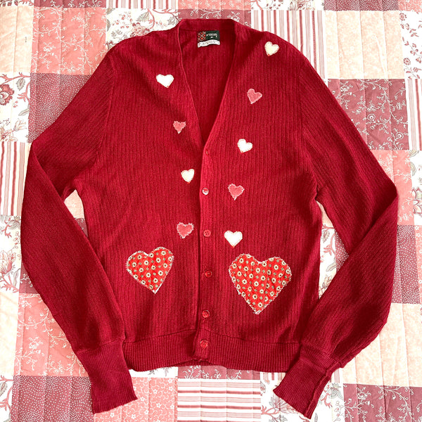 Heart knit cardigan (M)