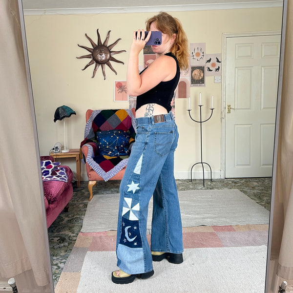 Moon patchwork jeans (W34)