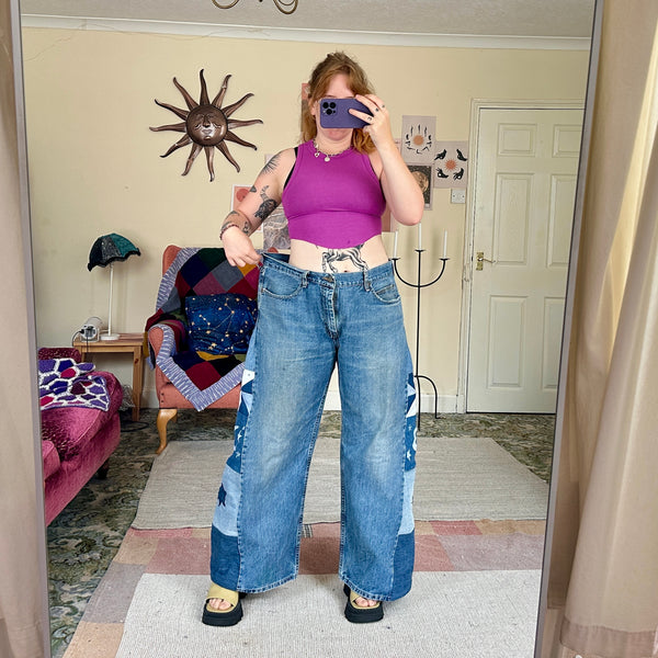 Moon patchwork jeans (W38)