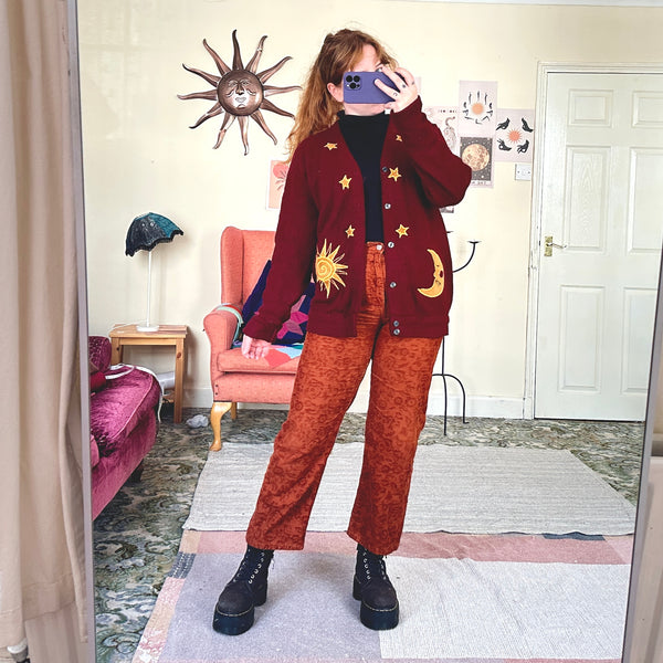 Sun and moon cardigan (M)