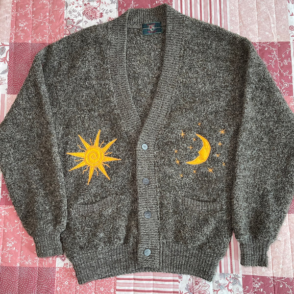 Sun and moon knit cardigan (M)