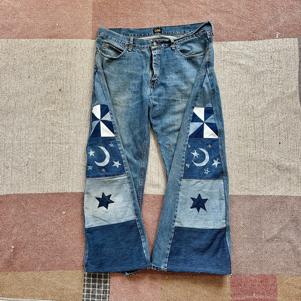 Moon patchwork jeans (W38)