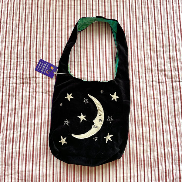 Beetle and moon shoulder bag