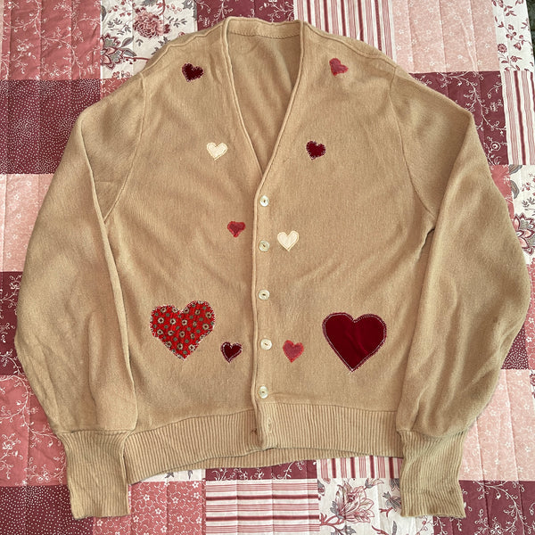 Heart knit cardigan (M)