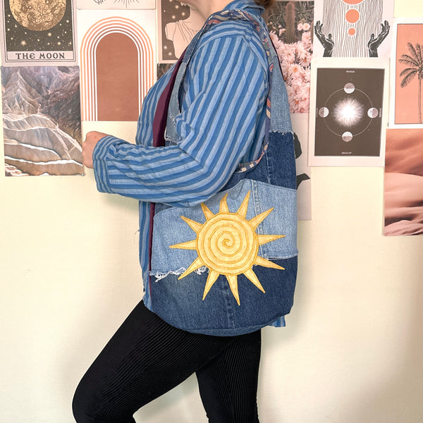 Sun and moon shoulder bag