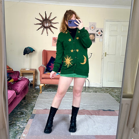 Sun and moon cardigan (M)