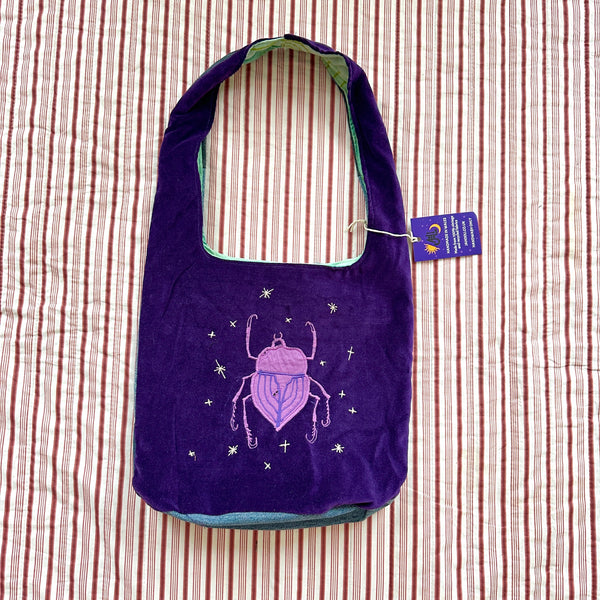 Beetle and moon shoulder bag