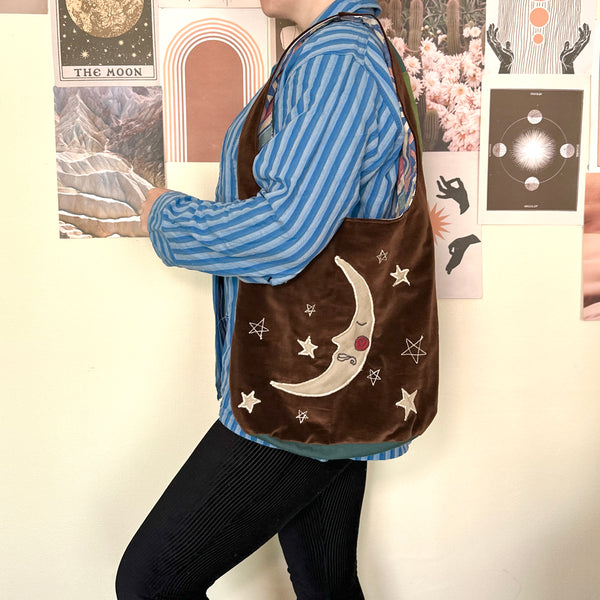 Sun and moon shoulder bag