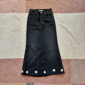 Starry denim maxi skirt (W26)