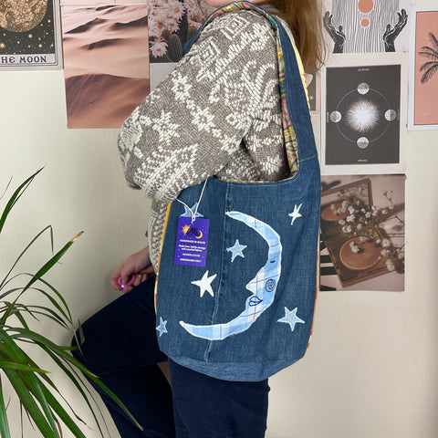 Sun and moon shoulder bag