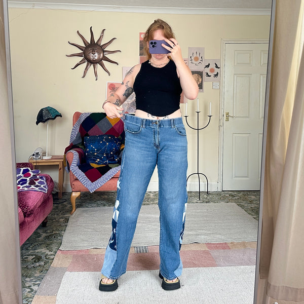 Moon patchwork jeans (W34)