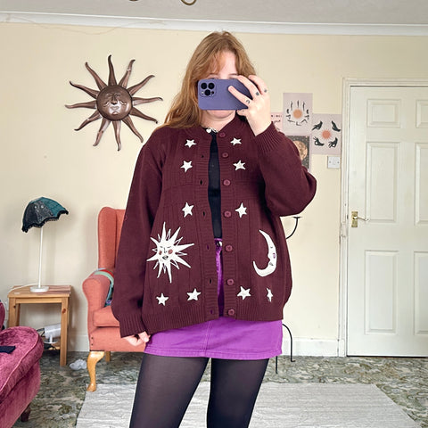 Sun and moon cardigan (M)
