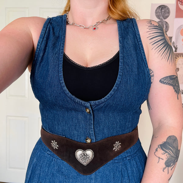 Denim midi dress (S)