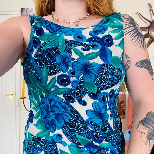 Turquoise midi dress (M)