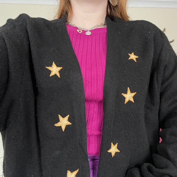 Sun and moon knit cardigan (L)