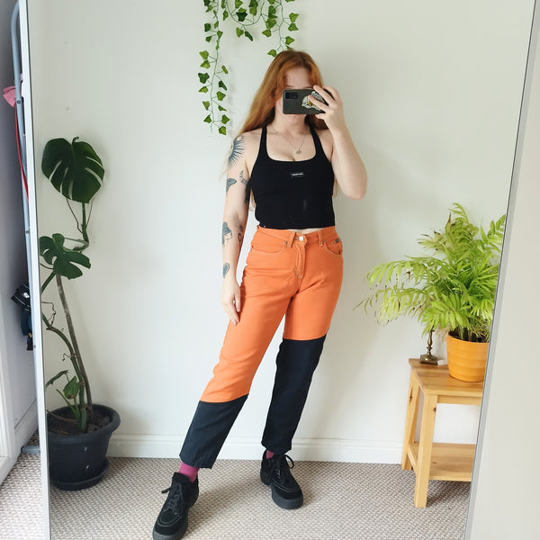 Patchwork mom jeans (W28)