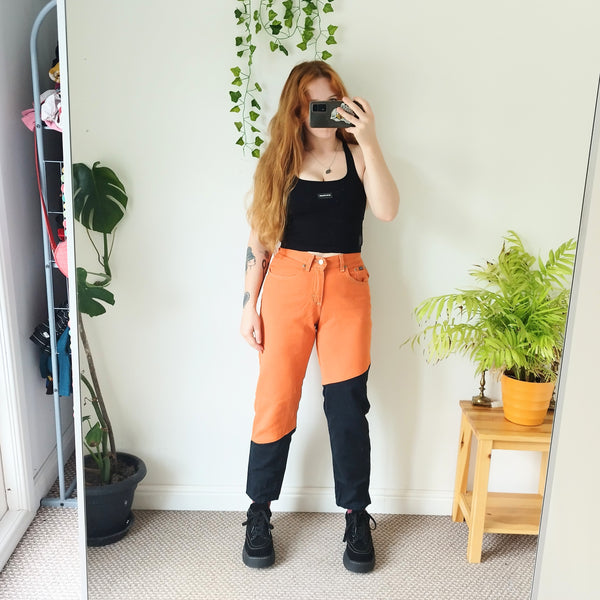 Patchwork mom jeans (W28)