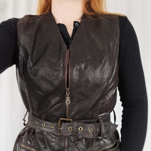 Leather waistcoat (M)