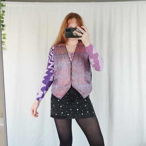 Lilac brocade waistcoat (M)