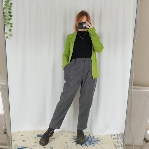 Grey merino wool trousers (W30)