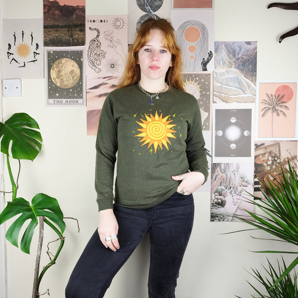 Sun sweater in forest green (XS)