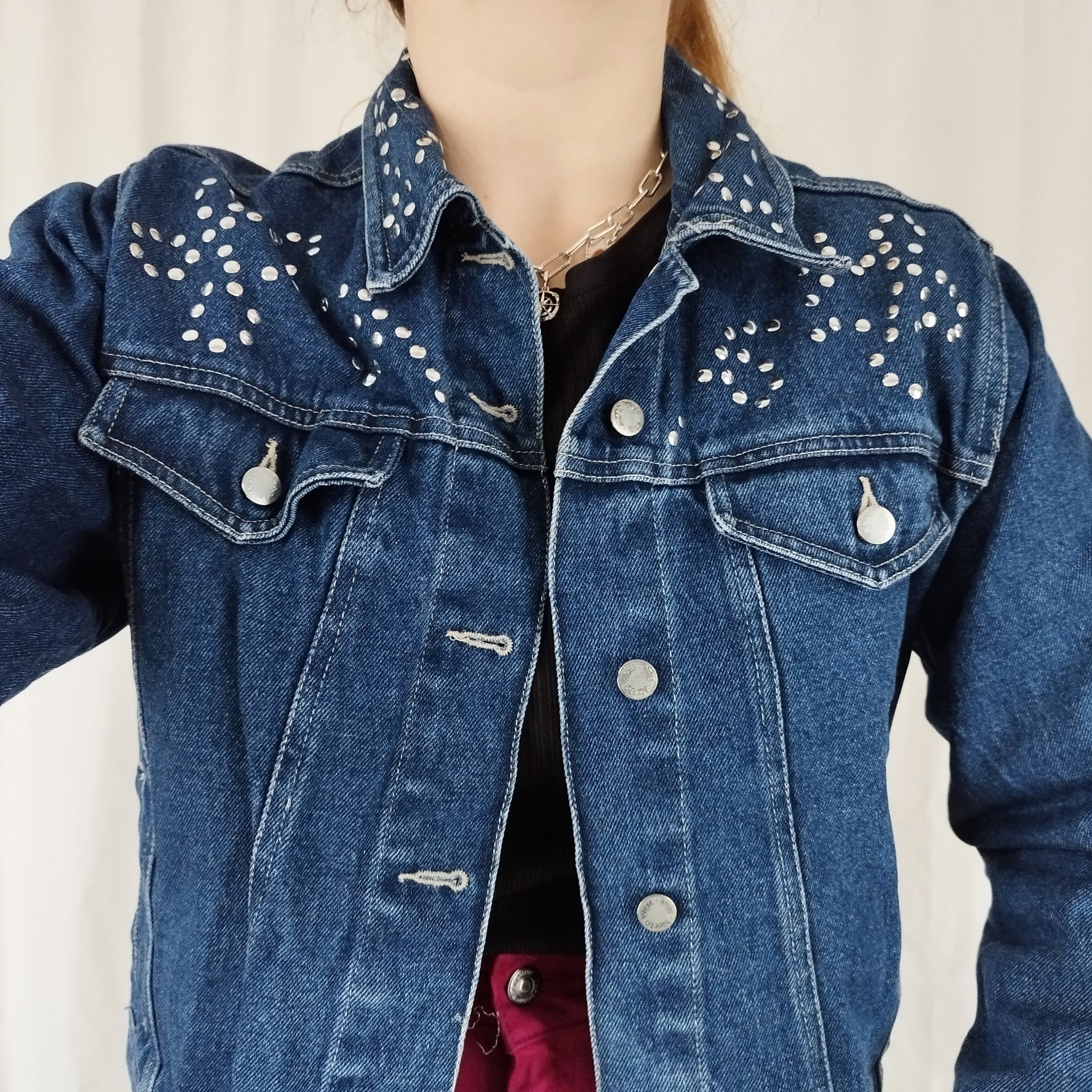 Studded denim jacket (M) – Jahooli