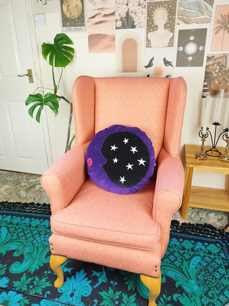 Velvet moon cushion