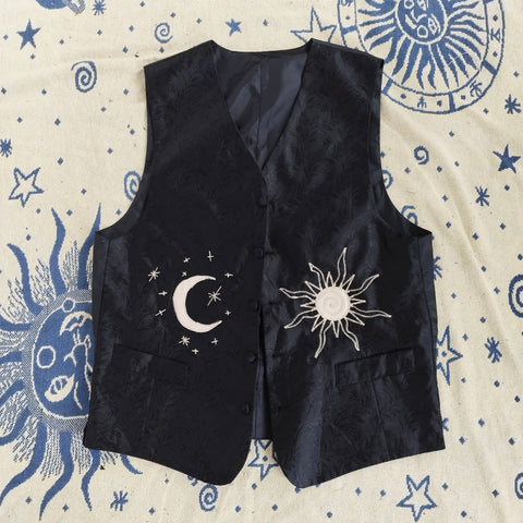 Sun, moon and stars waistcoat (M)