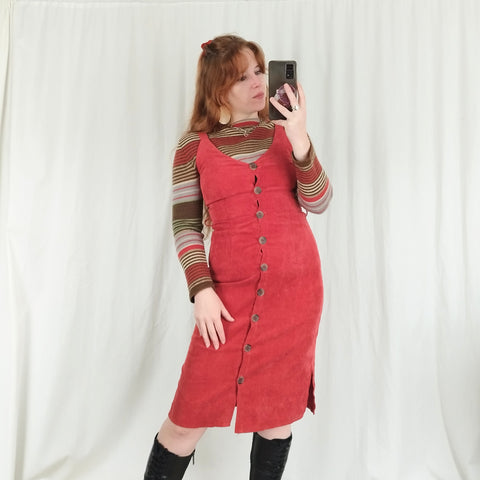 Rhubarb corduroy dress (S)