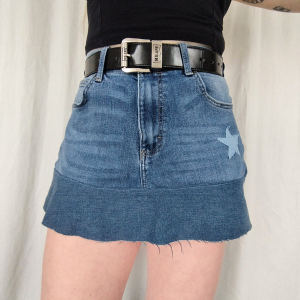 Denim mini skirt (W34-36)