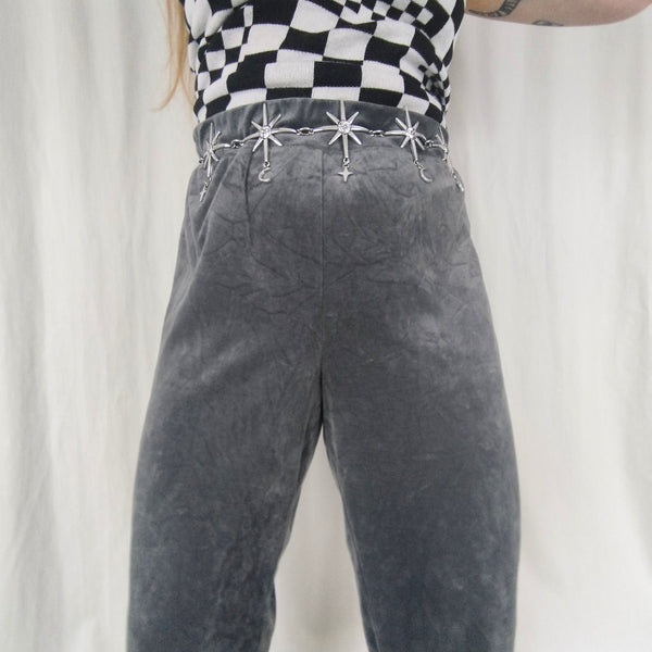 Silver velvet trousers (2XL)