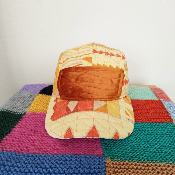 Ochre quilted cap