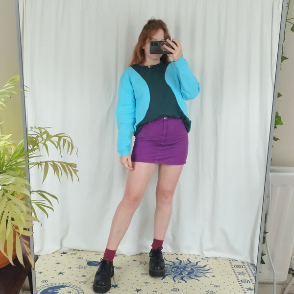 Spliced sweatshirt in aqua (XL)