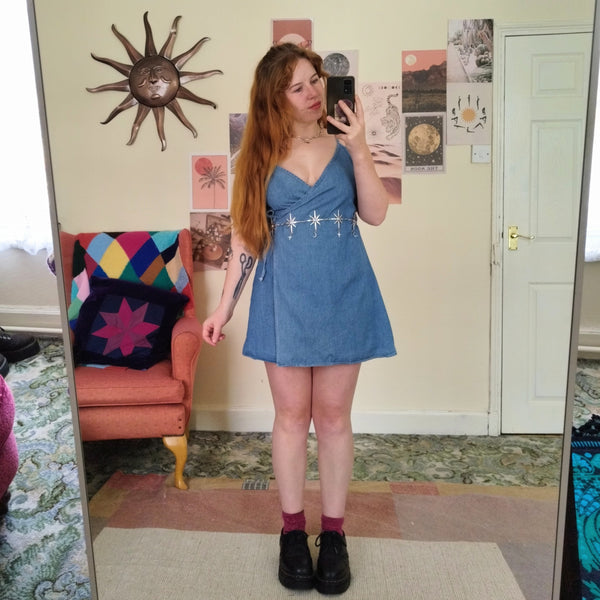 Denim wrap dress (M)