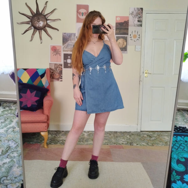 Denim wrap dress (M)