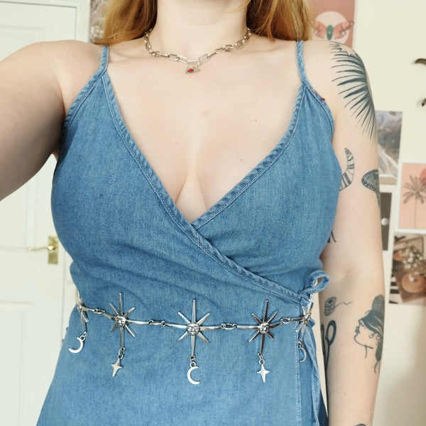 Denim wrap dress (M)