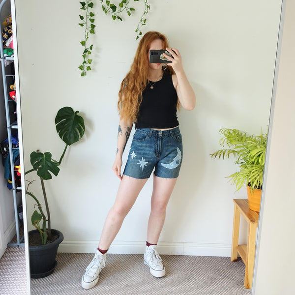 Moon and stars denim shorts (W29)