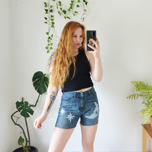 Moon and stars denim shorts (W29)