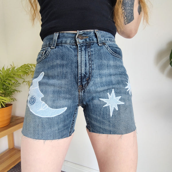 Moon and stars denim shorts (W29)